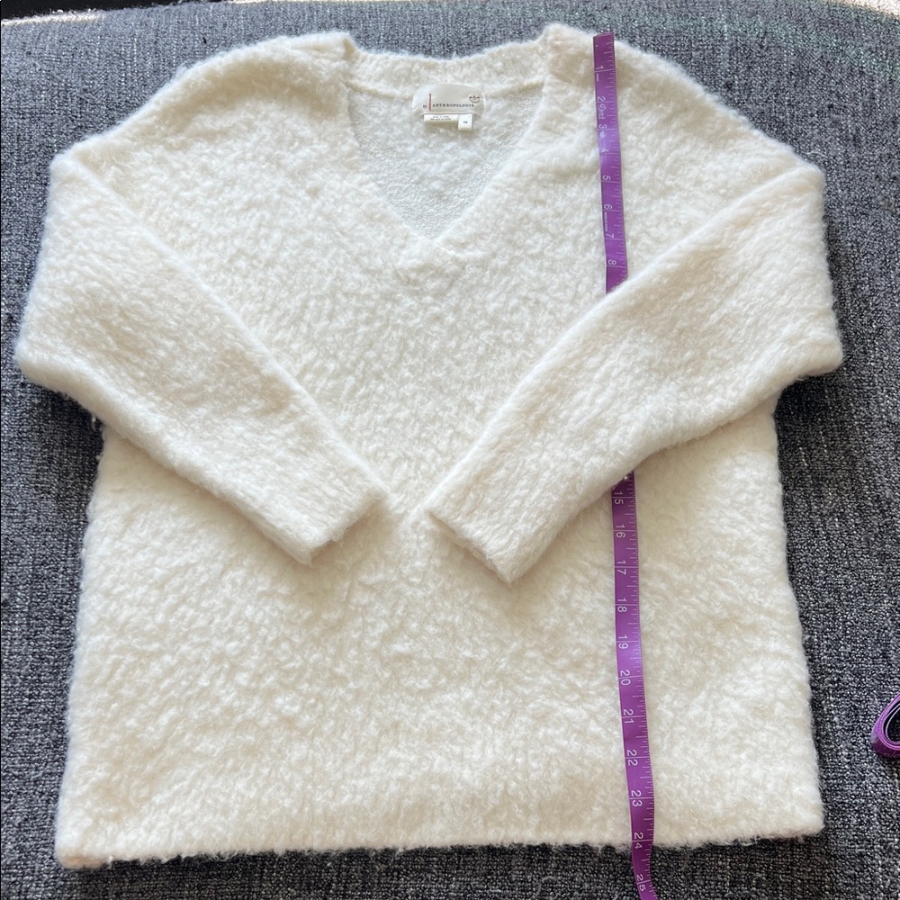 Anthropologie Cream V-Neck Sweater - Picture 9 of 13